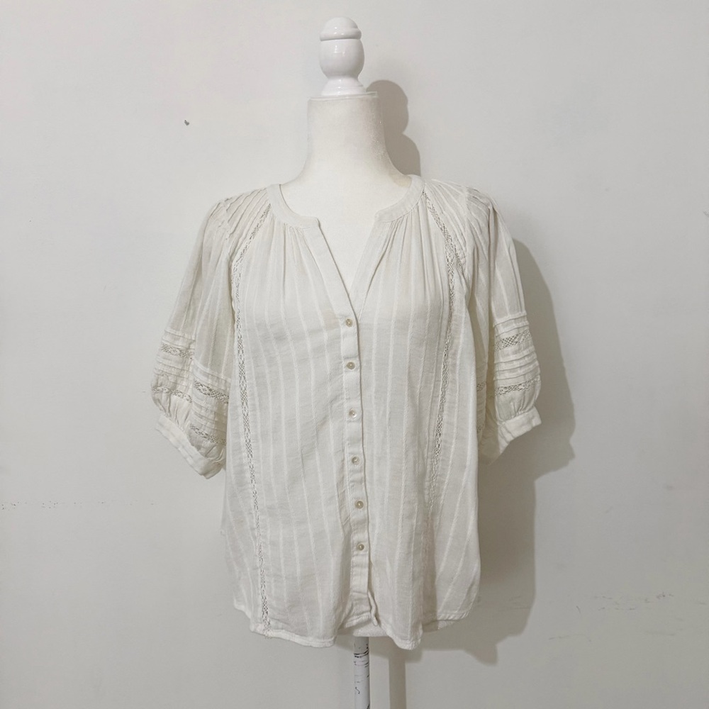 z supply white lace pintuck blouse